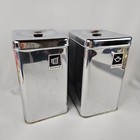 Vtg Chrome Metal Kitchen Canister Set 2 Piece Flour Sugar 1950   s Era Mid Century