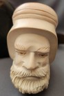 Vintage Block Meerschaum Hand Carved In Turkey Used Smoking Pipe Original Case