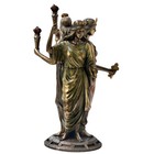 Hecate Statue  Bronzed Greek Goddess Figurine