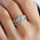 Round Cut 2 70ct Diamond 14k White Gold Bridal Wedding Ring Set Simulated Size 5