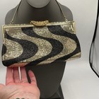 Vintage Fay Swafford Original Made In Korea Gold Tone Metal Mesh Clutch Purse 9   
