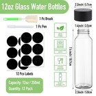 12pack 12oz Glass Water Bottles With Lids  350 Ml Empty Glass Juice Bottles W   