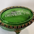 Oroville   California Antique Green Depression Souvenir Glass Gold Trinket Box