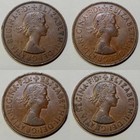 Lot Of  4  Great Britain One Pennies  1961-1964 - Elizabeth Ii  lot  2 