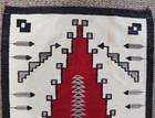 Vintage 1920s Navajo Rug With Feathers   Deep Red  Most Likely A Hubbell Piece