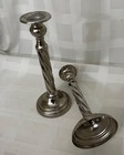 Vintage Pair 10    Silvery Candlesticks