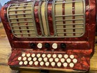 Vintage Hohner Corona Iii R Button Accordion Red Germany Rare Used