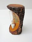Vintage Yosemite National Park Souvenir Wood Round Hour Glass 3 Minute Timer -uu