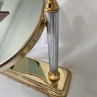 Vtg Vanity Mirror Pivotal Tabletop Italian-style Design Gold   Silver Toned Euc