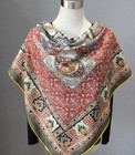 70  Cashmere 30  Silk Bandana Wrap Lamp Ball Print Double Face Scarf 135x135cm