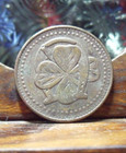 Leprechaun Four Leaf Clover Horseshoe Lucky Coin Token 22mm
