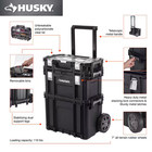 22 In  Husky Portable Rolling Tool Box On Wheels Cart Part Organizer Storage Bin