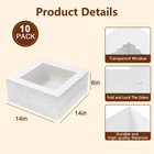 14 Inch Cake Box  10pcs White Cardboard Bakery Boxes With Window     Large Tall Ca