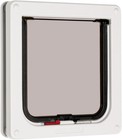 Lockable Cat Flap White Two-way Lock Weatherproof Polymer Fits Doors 13mm