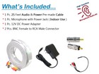 Cctv Audio Surveillance High Sensitive Microphone Kit 25ft Video Power Cable