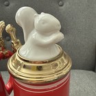 Polar Bear And Squirrel Lidded Red Stoneware Stein By Threshold Set Of 2