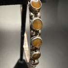 Vintage Taxco Mexico Sterling Silver Amber Cabochon Bracelet 925 Mex Tc-45 Rare
