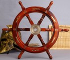 12    Nautical Ship Wheel  Wooden Boat Ship Steering Wheel  Handcrafted Beach Room