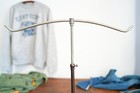Antique Clothing Rack T Bar Vintage Cast Iron Base Countertop Shirt Display Vtg