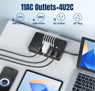 6 Ft Flat Plug Surge Protector Power Strip 11 Multiple Ac Outlets With 6 Usb    