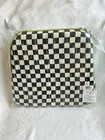 Mackenzie Childs Courtly Check Cotton linen Fabric Seat Cushion Green Bottom New