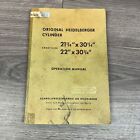 Original Heidelberg Instruction Operation Manual 21x30 Windmill Press Cylinder