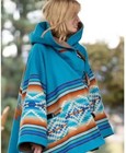 Kelly Reilly Jacket Beth Dutton Yellowstone Blue Hooded Poncho Women Coat