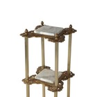 Victorian Bronzed Metal   Marble 3-tier Plant Stand C1890