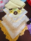 18 Vintage Hankies Crochet Lace Embroidery Lot Hand Tatted Handkerchiefs Linen