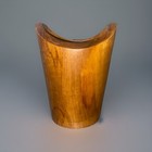 Vintage Mcm Teak Waste Basket Mid-century Modern Small 9    Free Shipping 