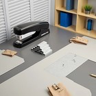 Stapler With 1000 Staples  Office Stapler  25 Sheet Capacity  Non-slip  Black