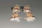 Vintage Plastic Cooking Pigs Refrigerator Magnets Set Of 4 With Googly Eyes