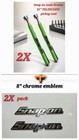 2pk Snap On Tool Box Logo Emblem Chrome Badge Decal  2x Green      21  Pickup Tool