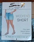 Seven7 Women s 5  Fray Hem Mid Rise Comfortable Denim Weekend Short Size 4 Tiana