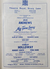 Julie Andrews - Vintage Original 1959 My Fair Lady Theatre Programme West End