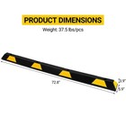 2 Pack Heavy Duty Rubber Parking Curb With Yellow Reflective Tape For Vehicles