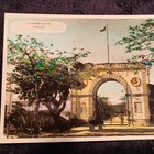 Macao China Rppc Postcard Hand Tinted Photo Macau  Barrier Gate China