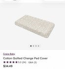 Crane Baby Change Pad Cover 32x16 100 cotton Willow
