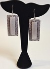 Column Silver Plated Earrings Unique Textured Metal Pierced Dangle Gift  New