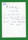 Harold Walmsley Dec Wwii Raf Pilot Ace-11 25 Victories Signed 4x6 Photo R1131