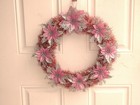 Handmade Rose Pink Shabby Cottage Victorian Florai Christmas Door Wreath