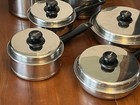 Vintage Lifetime Stainless Steel Cookware Set Of 17 Pieces Skillet Saucepots Usa