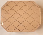 Cynthia Rowley Ny Mirrored Glass Jewelry Box Pink Octagon Scallop Trinket Case