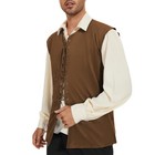Pirate Vest Men Renaissance Costume Men Medieval Halloween Brown 2xl