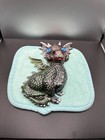 Blue-eyed Fantasy Dragon Figurine Statue - Green Wings Dragon Theme Decor