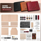 Leather Wallet Making Kit With Cowhide And Crafting Tools For Men Women Adults