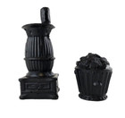 Vtg Pot Belly Stove With Bucket Of Coal Made From Actual W Virginia Black Coal