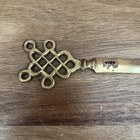 Vintage Solid Brass Letter Opener 7 5    Long Filigree Design Top Made In India