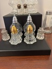 Lot Of 5 Sets And 1 Single Vintage Mixed Clear Glass Salt And Pepper Shakers