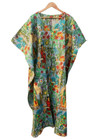 Indian Vintage 100  Cotton Long Beach Maxi Kaftan Dress One Size Caftan Kimono